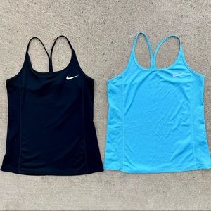 Nike Dri-fit tank tops size small blue and black